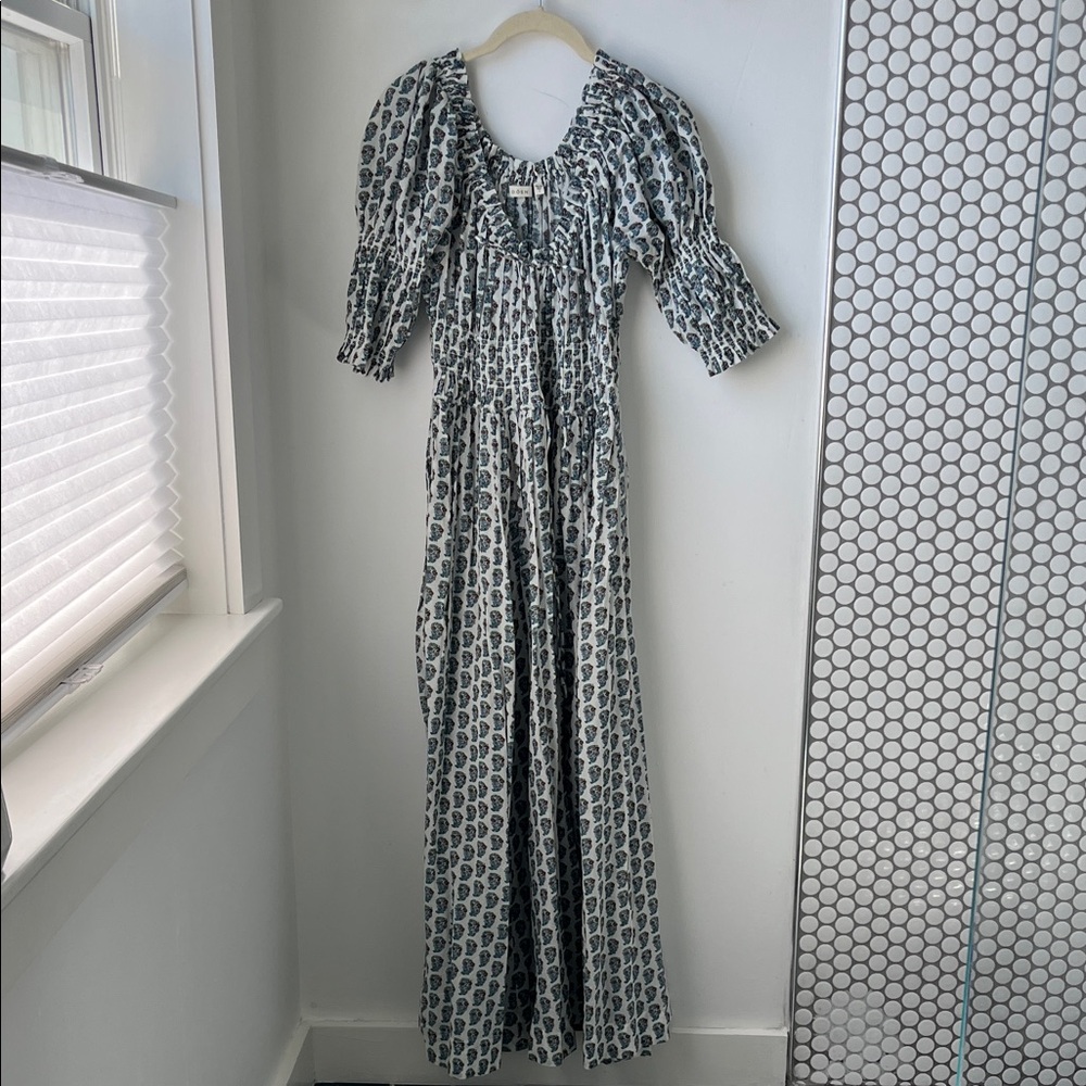 Doen Ischia Dress in Blue Paisley Print